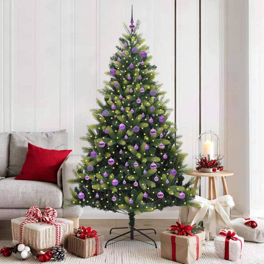 Sapin de Noël | Arbre de Noël artificiel en silicone flexible 300 LEDs 180 cm Maison Chic - Image 2