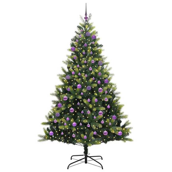 Sapin de Noël | Arbre de Noël artificiel en silicone flexible 300 LEDs 180 cm Maison Chic - Image 3