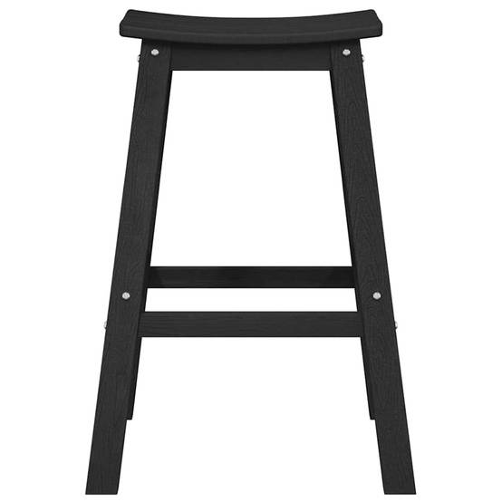 6pcs Salon De Jardin - Ensemble de bar de jardin Noir HDPE g200 - Image 5