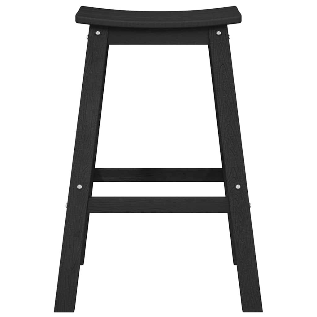 6pcs Salon De Jardin - Ensemble de bar de jardin Noir HDPE g200 - Image 5