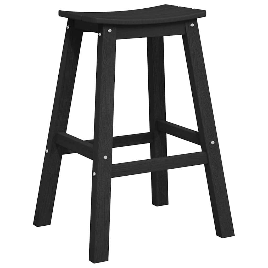 6pcs Salon De Jardin - Ensemble de bar de jardin Noir HDPE g200 - Image 4