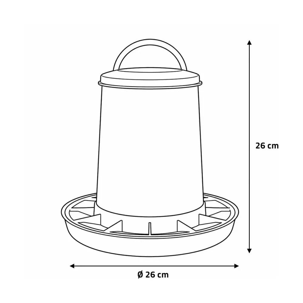 Mangeoire plastique avec poignée 3 kg pour volailles - Rouge et blanc - Image 5