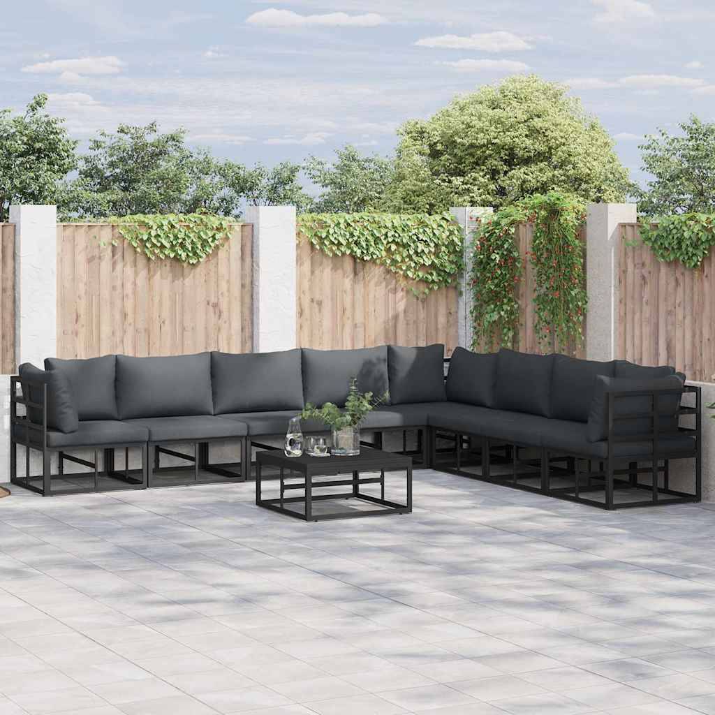 ComfortXL - Ensemble Salon de Jardin Aluminium 8 Places Design Moderne pour Extérieur Noir – ComfortXL Outdoor Living - Image 1