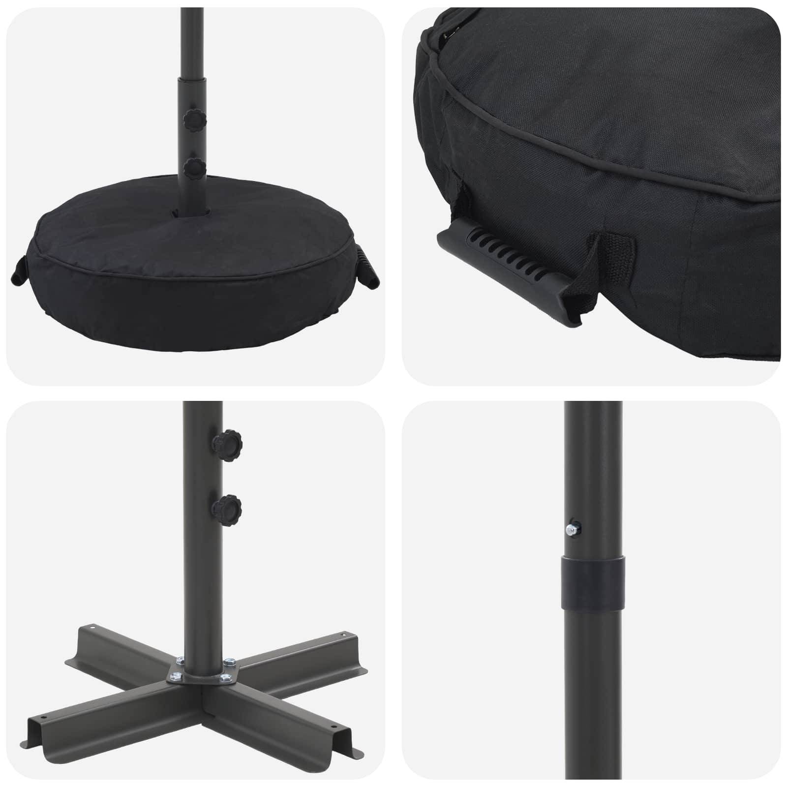 Parasol de jardin polyester noir 296 x 296 x 228 cm - PANGIVO - Image 6