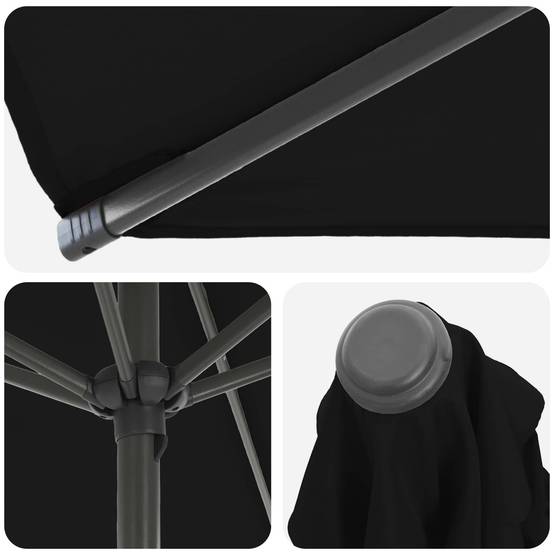 Parasol de jardin polyester noir 296 x 296 x 228 cm - PANGIVO - Image 5
