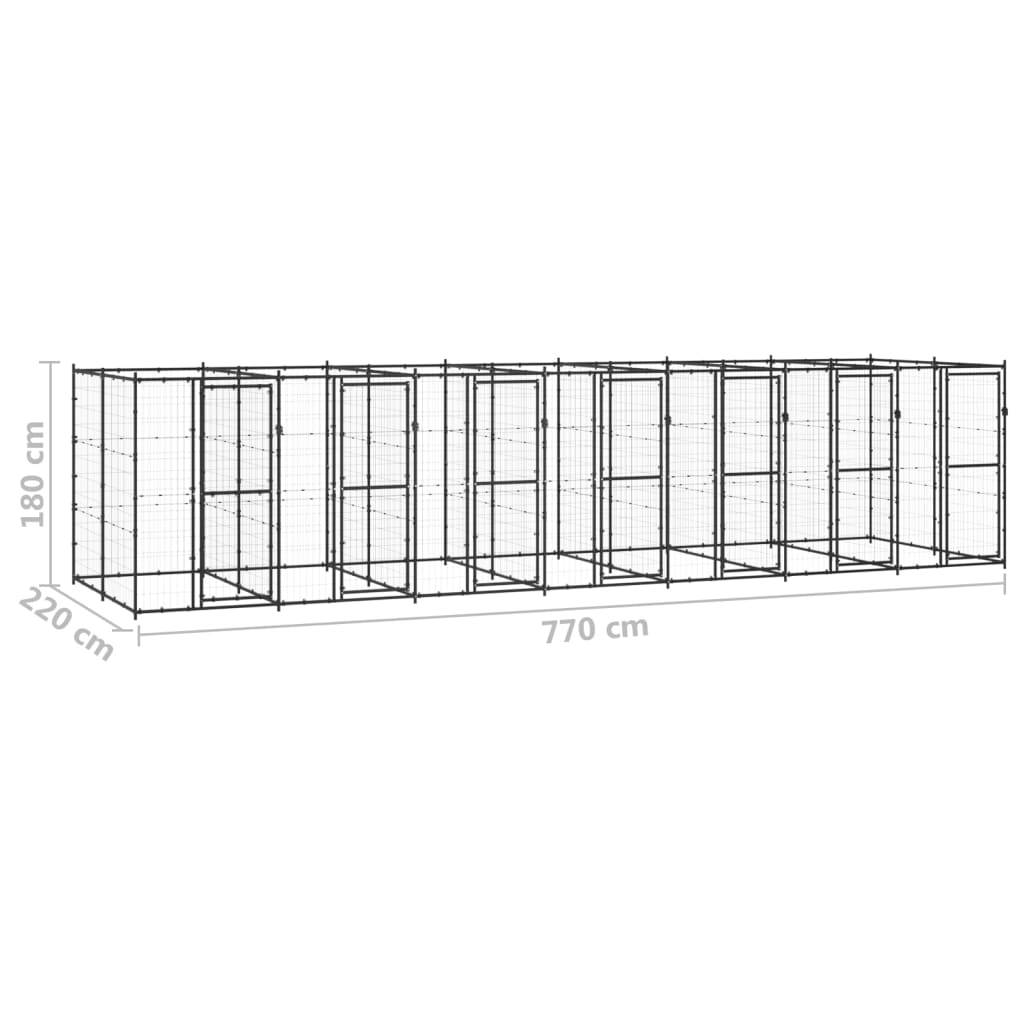 Vidaxl - Chenil extérieur Acier 16,94 m² vidaXL 3082265 - Image 3