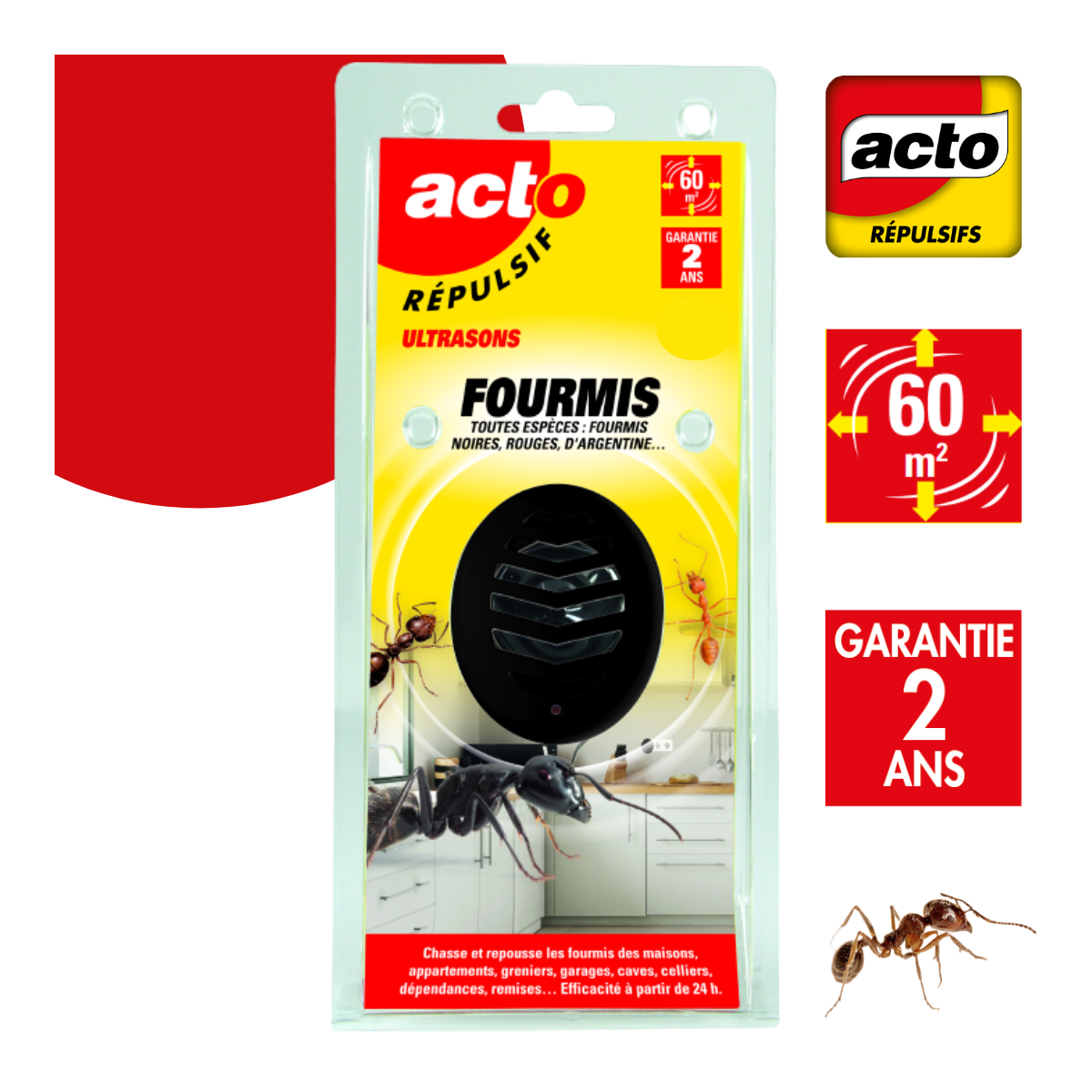 Acto - Répulsif Ultrasons Fourmis ACTO | Chasse Fourmis Efficace & Inaudible - Image 2
