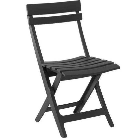 Chaise pliante Miami - GRILL ME - Anthracite - Résistante aux intempéries et facile a ranger - Image 1