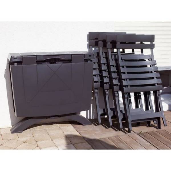 Chaise pliante Miami - GRILL ME - Anthracite - Résistante aux intempéries et facile a ranger - Image 2