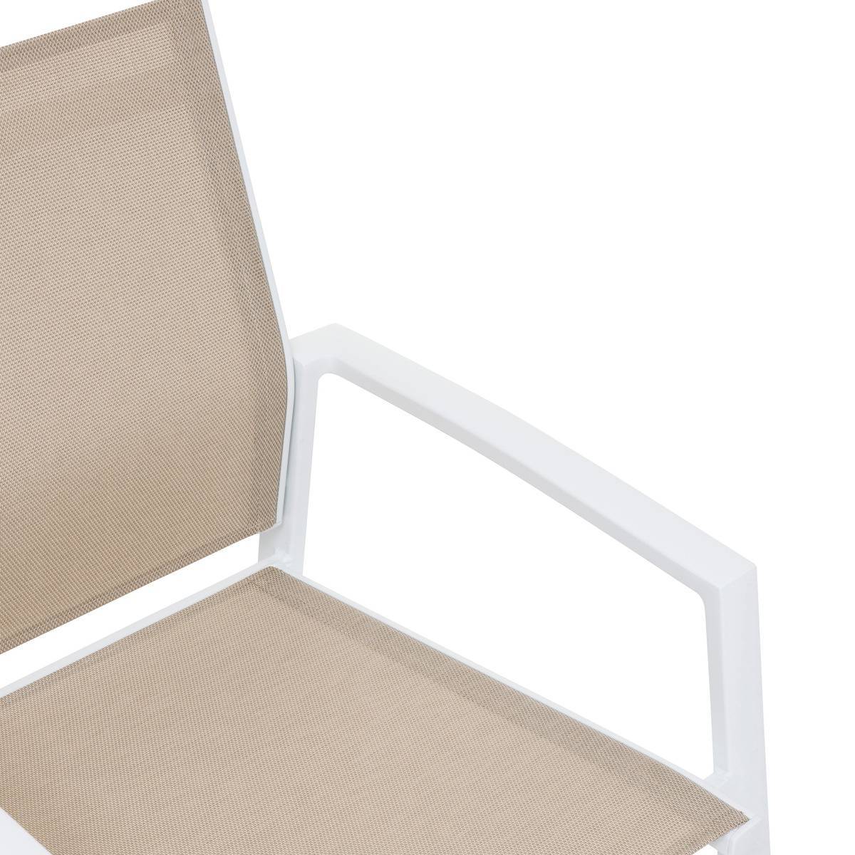Hesperide - Fauteuil de jardin empilable "Axiome" lin & blanc Hespéride - Image 3