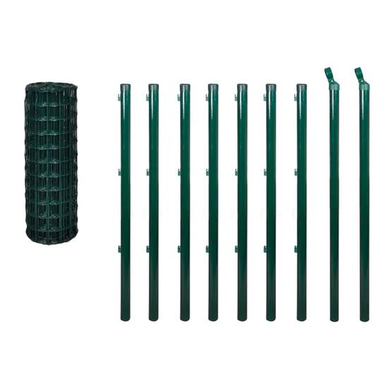 Kit Clôture Euro Acier PVC Jardin Protection Complet 10x0,8m Vert - ComfortXL Outdoor Living - Image 2