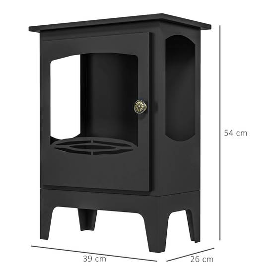 Cheminée à l'éthanol sur pieds style contemporain avec réservoir 1,2Lenviron couverture 25 m² 39 x 26 x 54 cm noir - Image 5