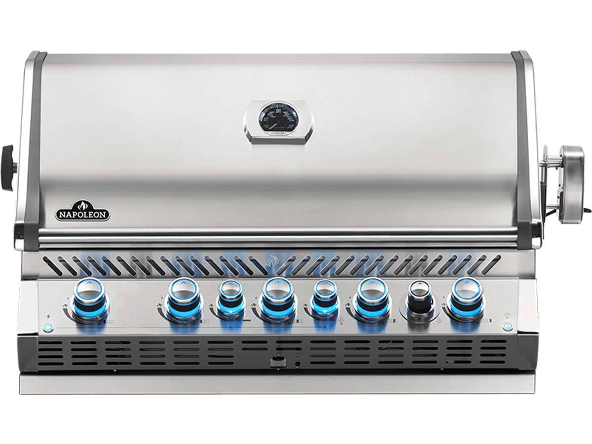 Napoleon - Barbecue gaz encastrable Prestige Pro 665 inox 5 brûleurs + Plateau charbon + Brosse brûleur + Boîtier de fumage - Napoléon - Image 3