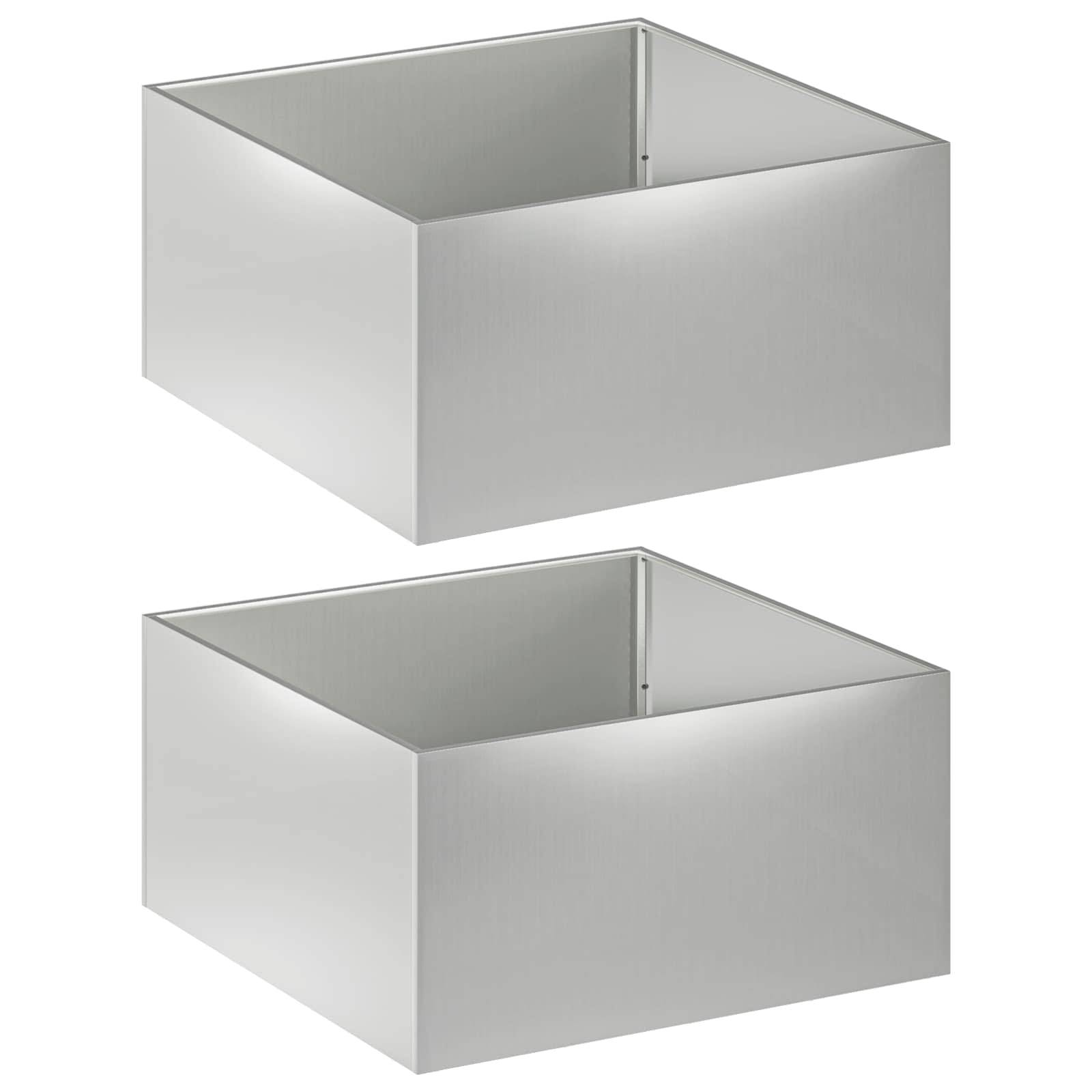 Vidaxl - Cache-pot de jardin 2 pc Argenté 60 x 60 x 40 cm vidaXL 8005103 - Image 2