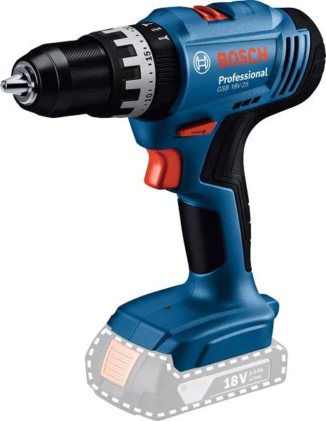 Bosch Professional - Perceuses-visseuses à percussion sans-fil PRO GSB 18V-25 - BOSCH - avec 2 batteries 2Ah - chargeur - L-Boxx - 06019K9302 - Image 3