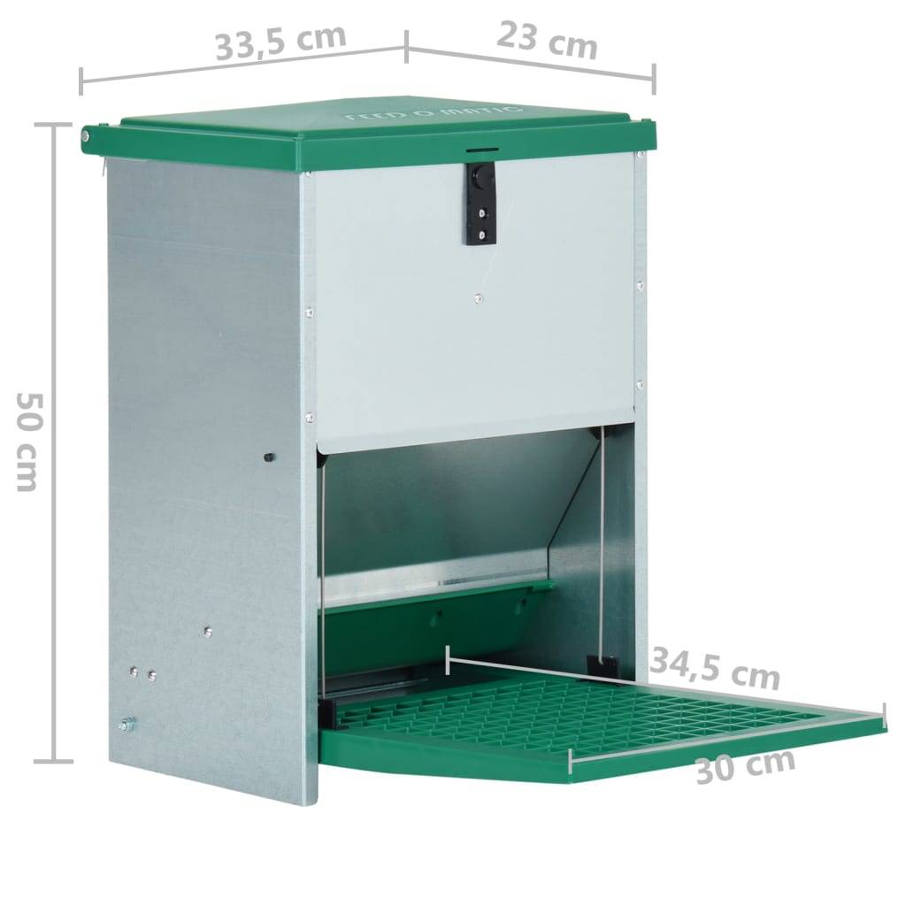 Mangeoire Automatique Poule Métal Pédale Stable 12kg Vert - ComfortXL Outdoor Living - Image 8