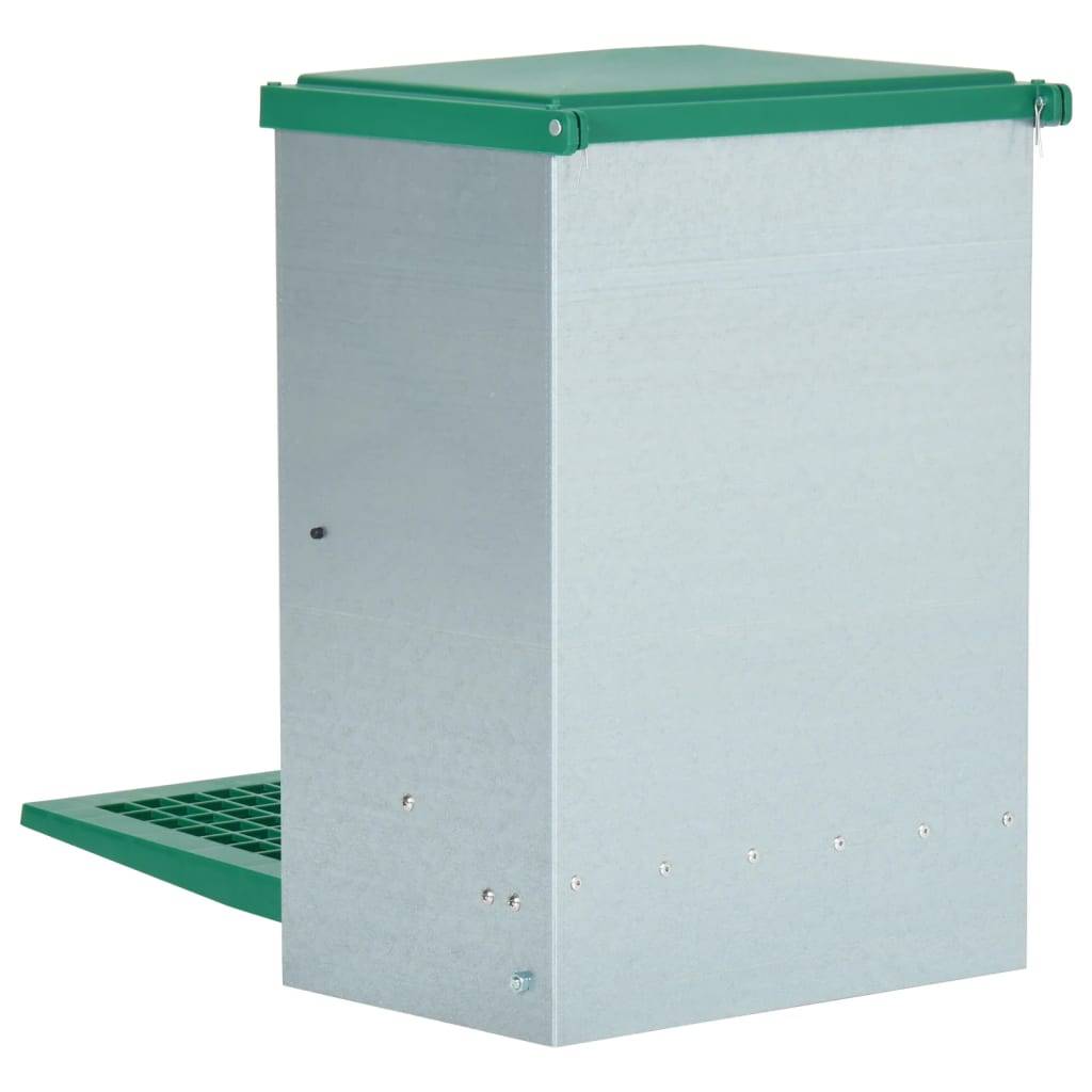 Mangeoire Automatique Poule Métal Pédale Stable 12kg Vert - ComfortXL Outdoor Living - Image 5