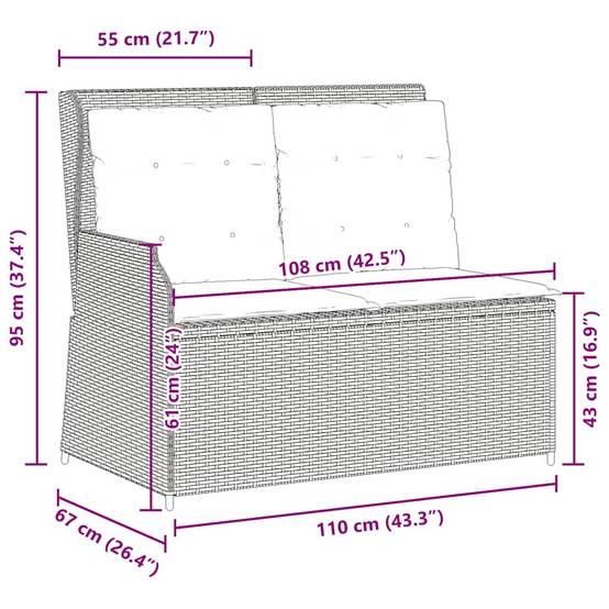 Canapé Détente Jardin Résine Tressée Beige Assise Grise – ComfortXL Outdoor Living - Image 9