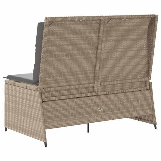 Canapé Détente Jardin Résine Tressée Beige Assise Grise – ComfortXL Outdoor Living - Image 6
