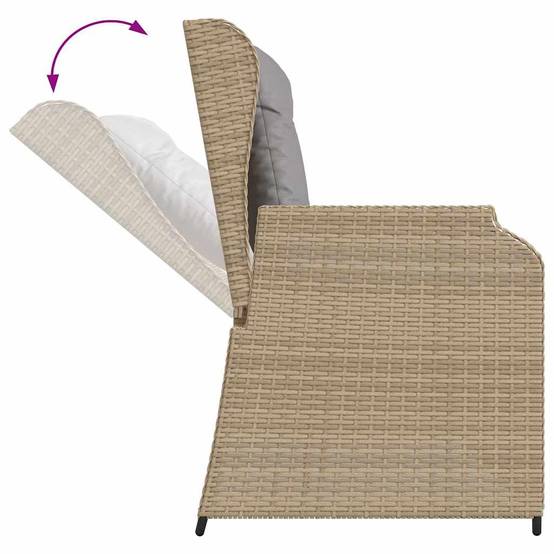 Canapé Détente Jardin Résine Tressée Beige Assise Grise – ComfortXL Outdoor Living - Image 7