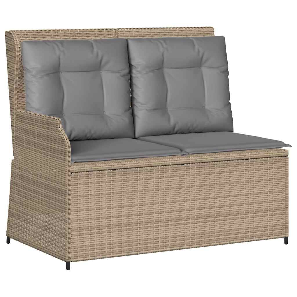 Canapé Détente Jardin Résine Tressée Beige Assise Grise – ComfortXL Outdoor Living - Image 2