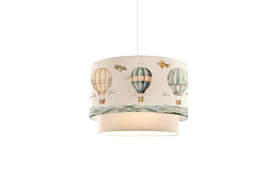 Importdistrib - Suspension luminaire plafonnier enfant abat jour beige 30x20 cm - Image 1