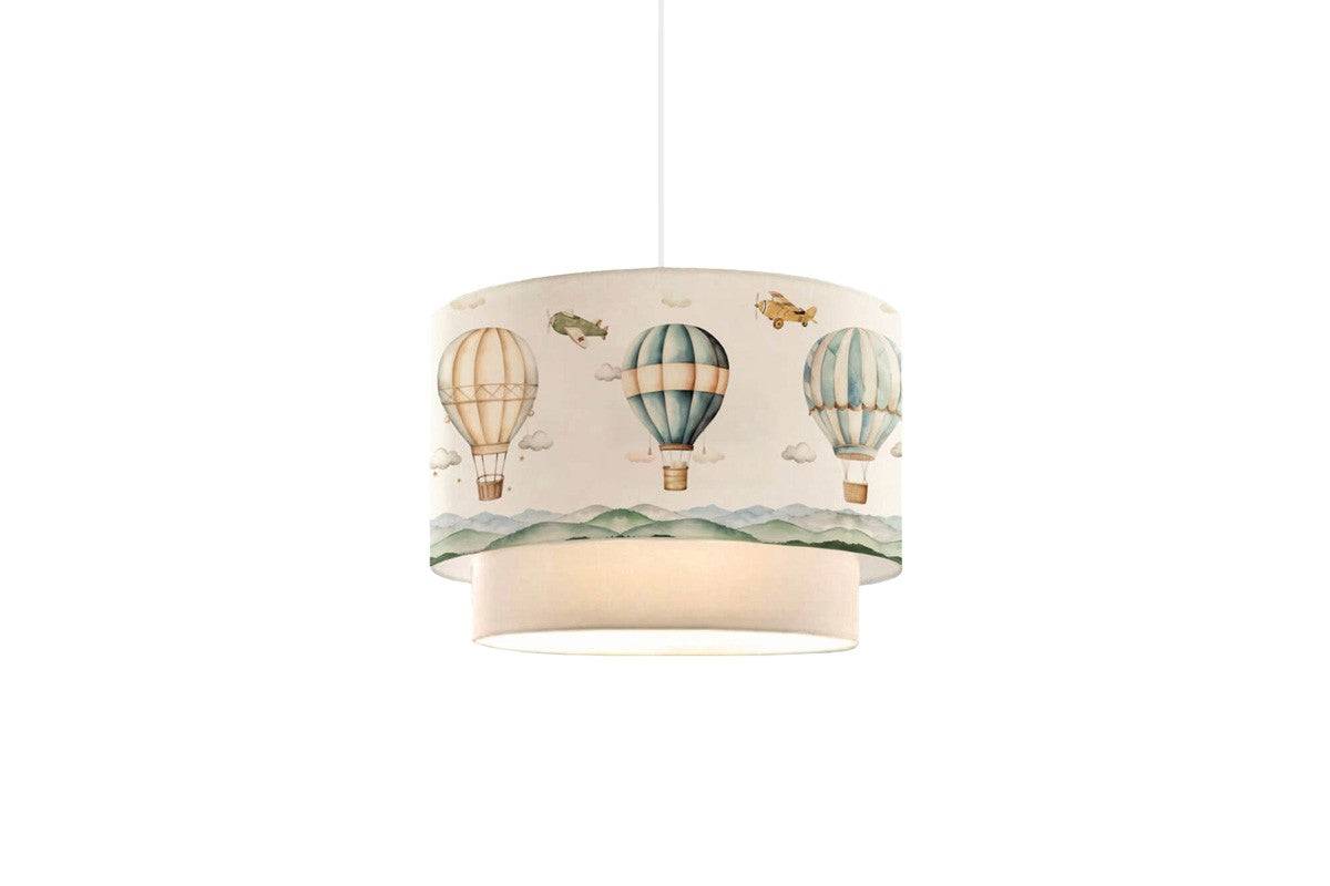 Importdistrib - Suspension luminaire plafonnier enfant abat jour beige 30x20 cm - Image 1