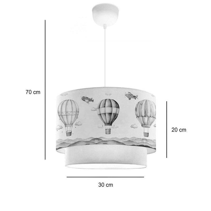 Importdistrib - Suspension luminaire plafonnier enfant abat jour beige 30x20 cm - Image 7