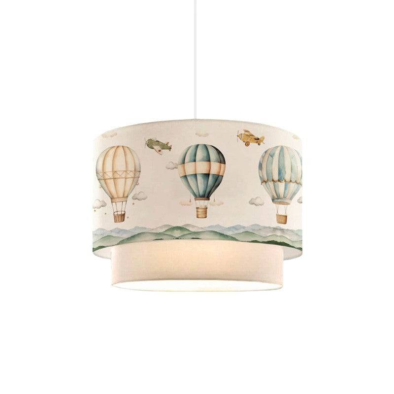 Importdistrib - Suspension luminaire plafonnier enfant abat jour beige 30x20 cm - Image 6