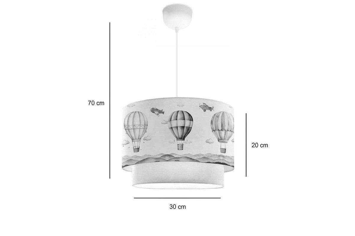Importdistrib - Suspension luminaire plafonnier enfant abat jour beige 30x20 cm - Image 3