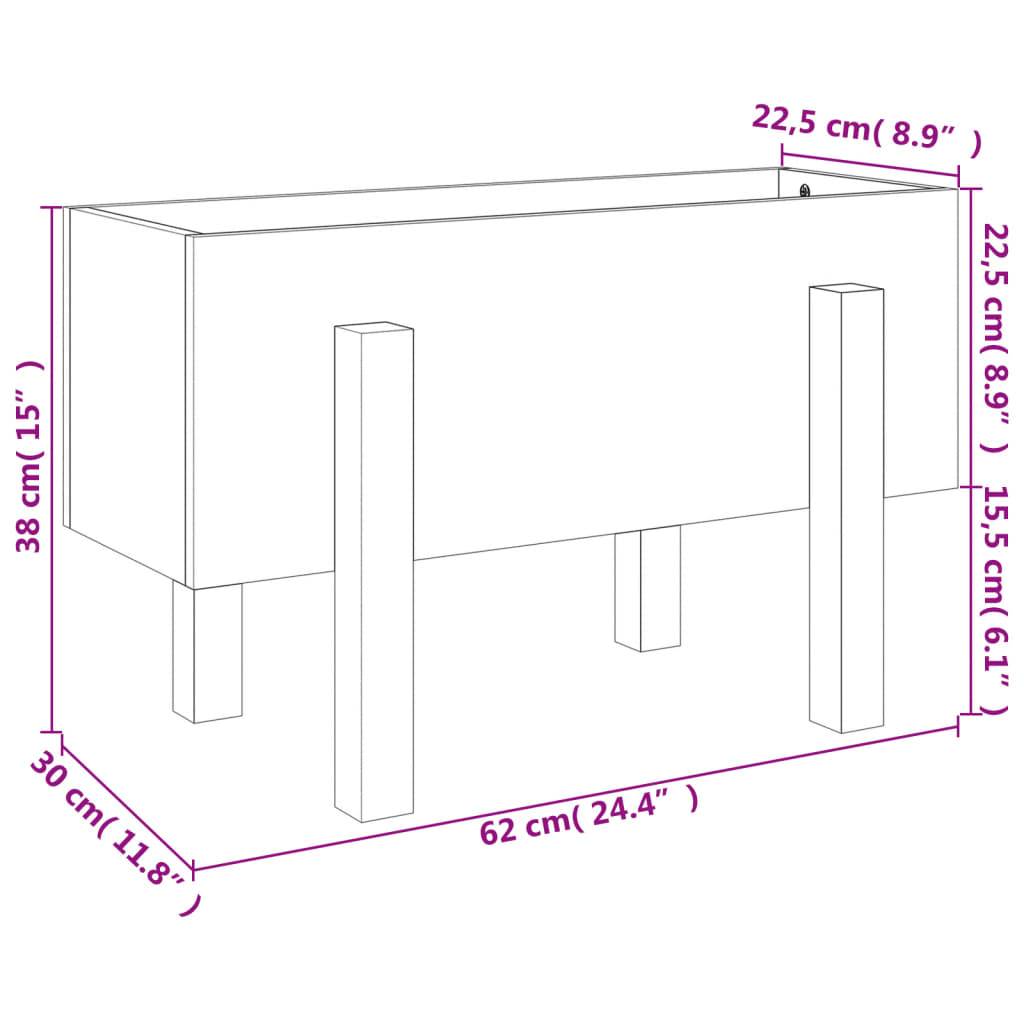 Vidaxl - Jardinière blanc 62x30x38 cm bois massif de pin vidaXL 825178 - Image 3