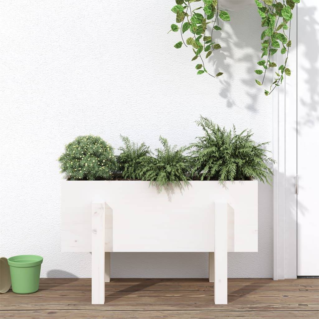Vidaxl - Jardinière blanc 62x30x38 cm bois massif de pin vidaXL 825178 - Image 1