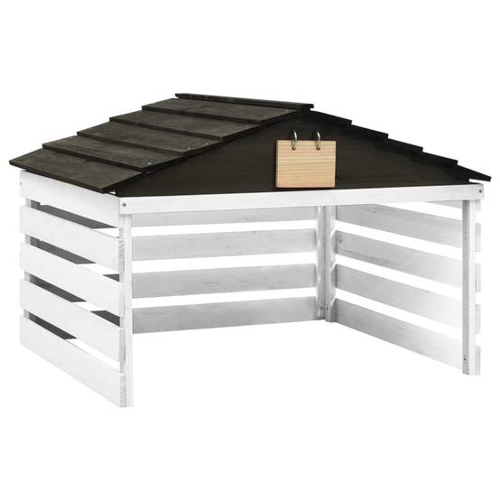 Vidaxl - Garage de tondeuse à gazon Noir et blanc 78x74x54 cm Sapin vidaXL 315300 - Image 1