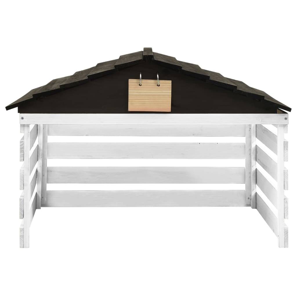 Vidaxl - Garage de tondeuse à gazon Noir et blanc 78x74x54 cm Sapin vidaXL 315300 - Image 2