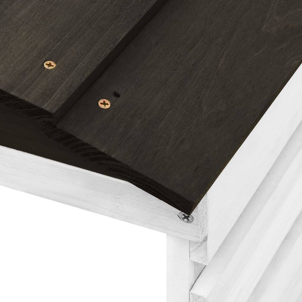 Vidaxl - Garage de tondeuse à gazon Noir et blanc 78x74x54 cm Sapin vidaXL 315300 - Image 5