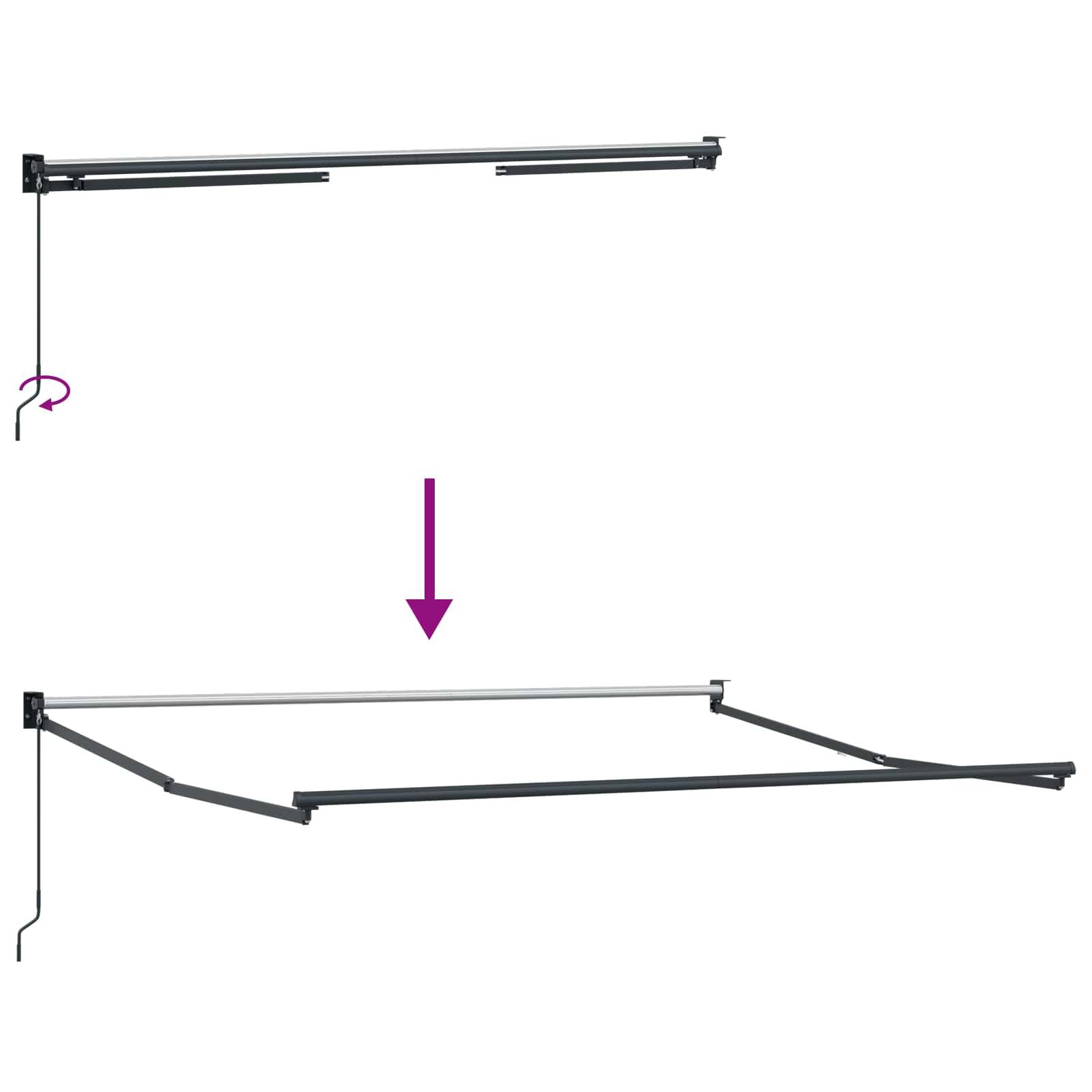 PANGIVO - Auvent rétractable aluminium et polyester gris clair et blanc 450 x 300 cm, 22.72kg - PANGIVO - Image 5