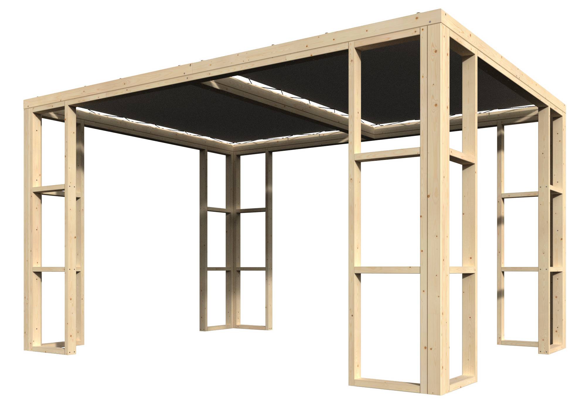 Decor et Jardin - PERGOLA AMBRE - POTEAUX 9x9 - VOILE D'OMBRAGE FIXE - Image 1