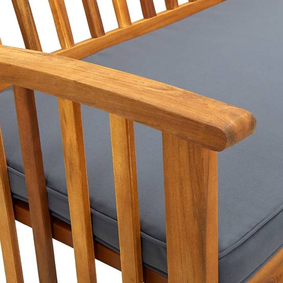 Banc de jardin - Banc d'extérieur - Banquette avec coussin 147 cm Bois d'acacia massif-JU11454 - Image 7