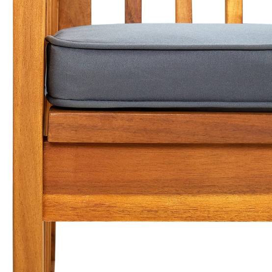 Banc de jardin - Banc d'extérieur - Banquette avec coussin 147 cm Bois d'acacia massif-JU11454 - Image 6
