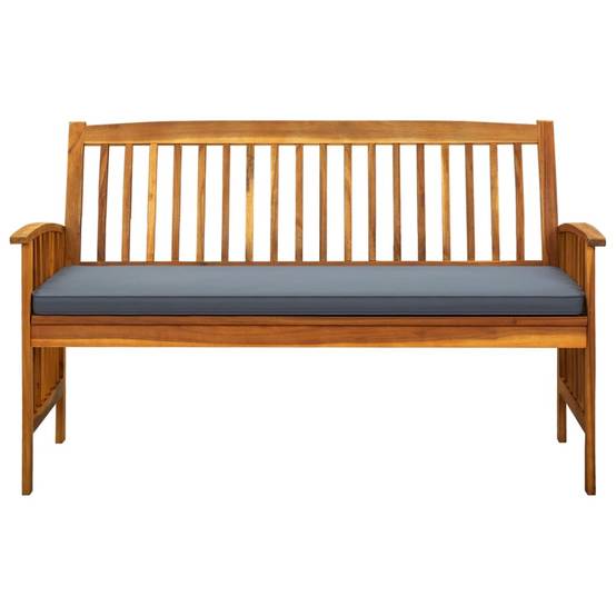 Banc de jardin - Banc d'extérieur - Banquette avec coussin 147 cm Bois d'acacia massif-JU11454 - Image 3