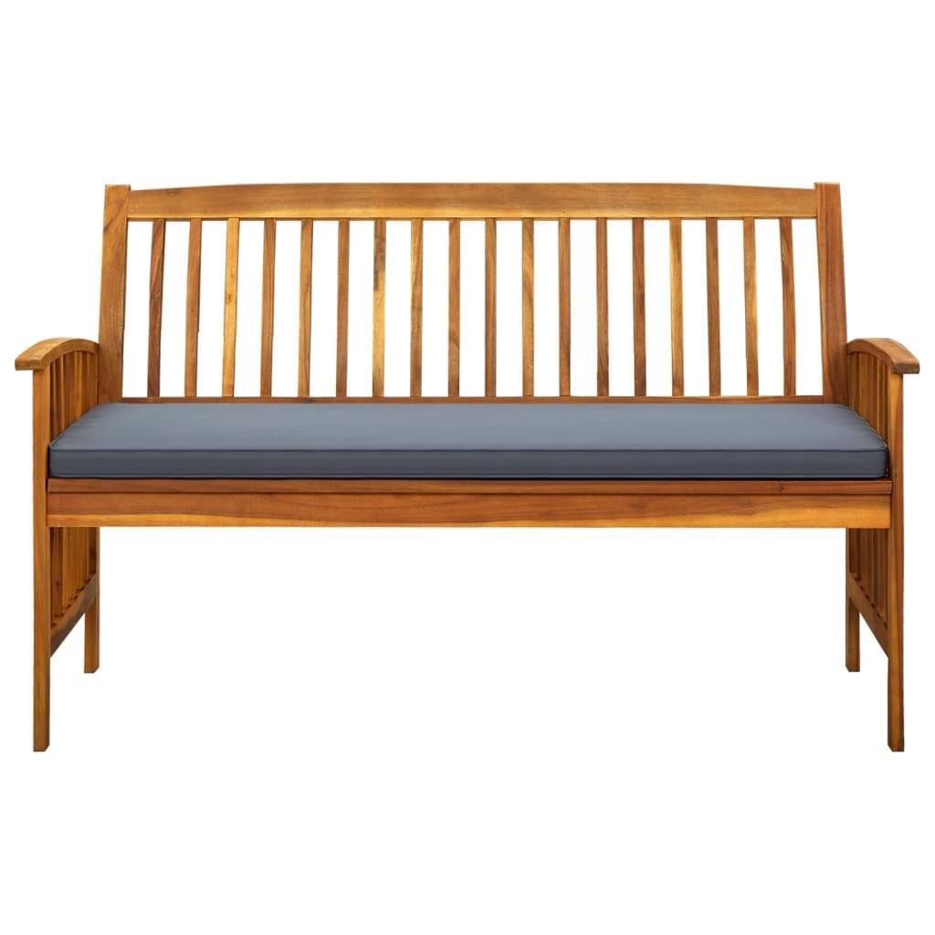Banc de jardin - Banc d'extérieur - Banquette avec coussin 147 cm Bois d'acacia massif-JU11454 - Image 3