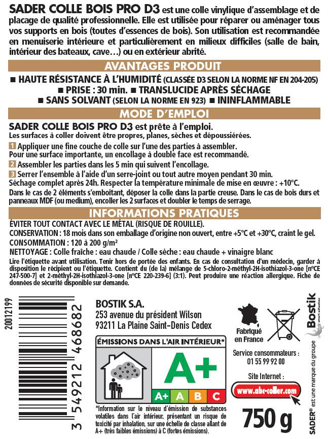 Sader - Colle à bois progressive Pro d3 SADER, 750 g - Image 3