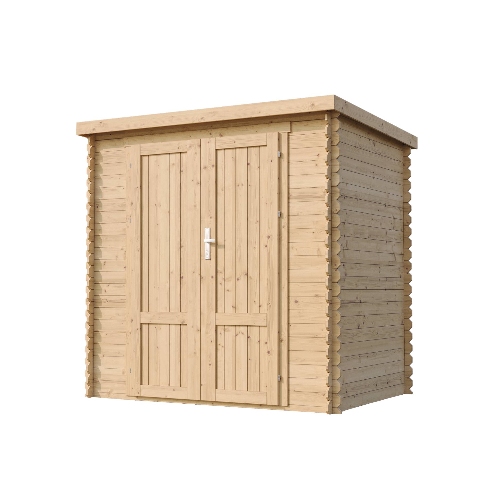 Timbela - Abri de Jardin en Bois AVEC SOL TRAITÉ - 142x204xH206 cm / 2.22 m² - 19 mm d’épaisseur - Timbela M311F1+M311G - Image 4