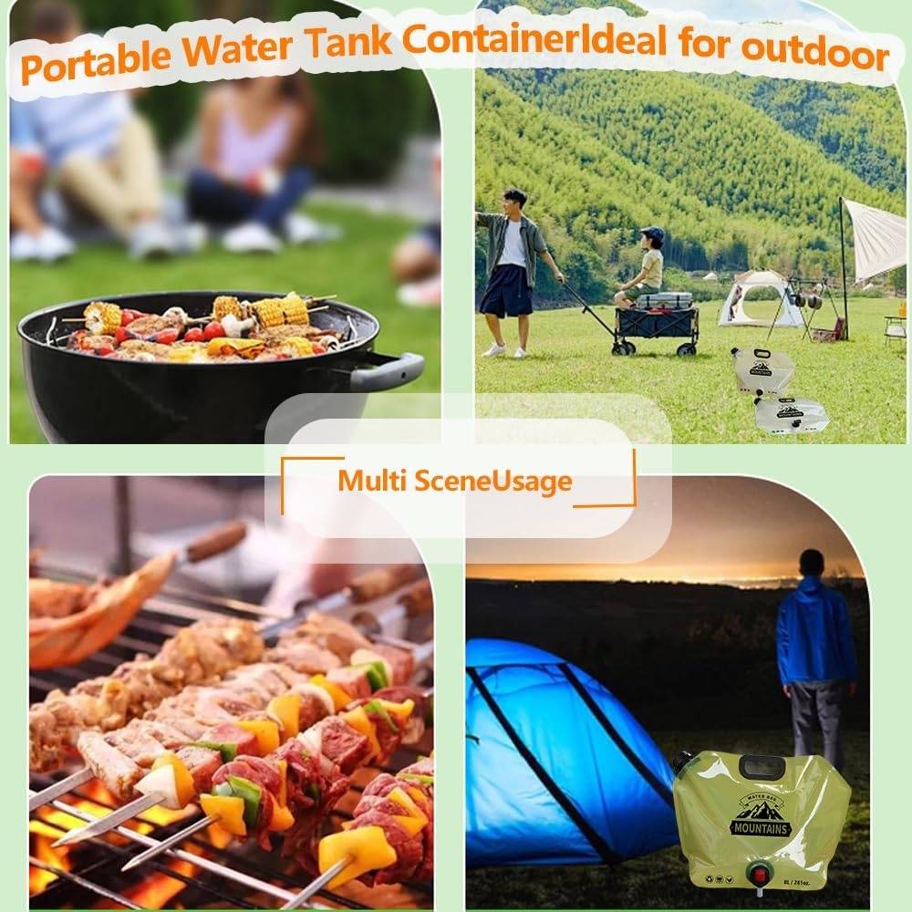 Réservoir d'eau pliable 8L avec robinet pour camping - Living123 - Image 7