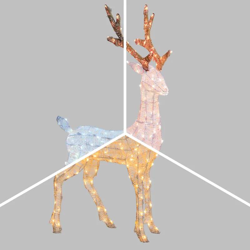 Lotti - Renne 3D Lumineux H105cm 200 Dual LED Blanc Chaud & Froid Fixe Décoration Noël Lotti - Image 1