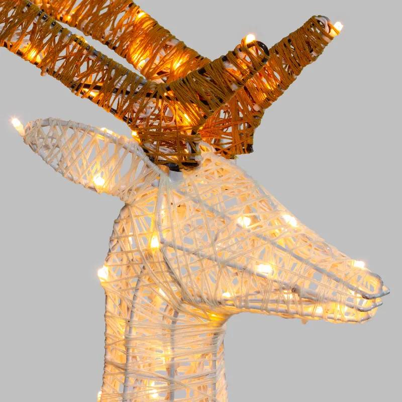 Lotti - Renne 3D Lumineux H105cm 200 Dual LED Blanc Chaud & Froid Fixe Décoration Noël Lotti - Image 9