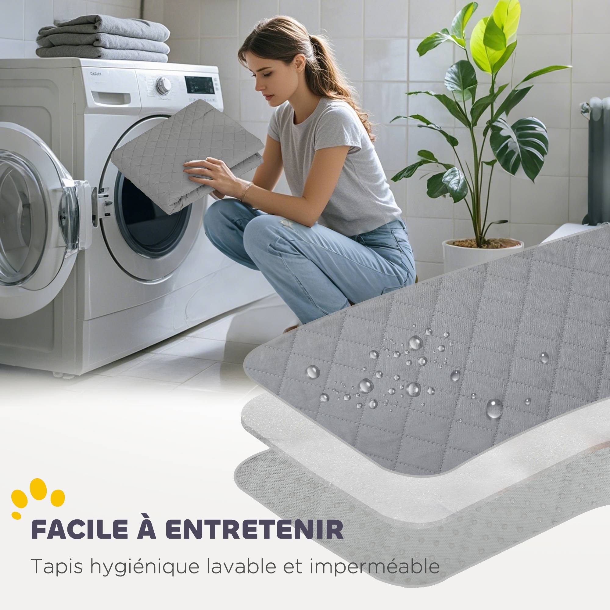 Parc de mise bas pour chien caisse de mise bas pour chiens avec porte tapis de propreté lavable 122 x 122 x 60 cm noir - Image 8