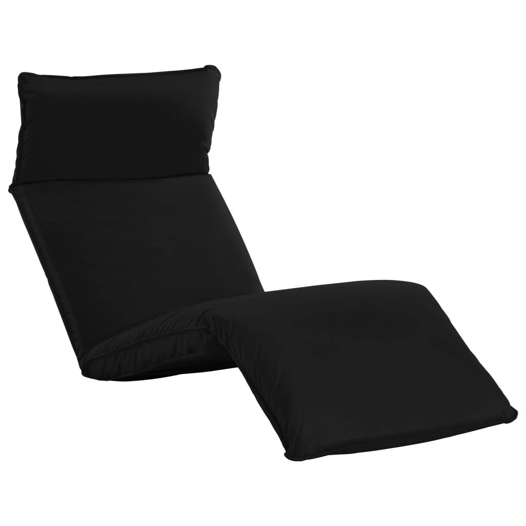 Helloshop26 - Transat chaise longue bain de soleil lit de jardin terrasse meuble d'extérieur pliable tissu oxford noir - Image 2