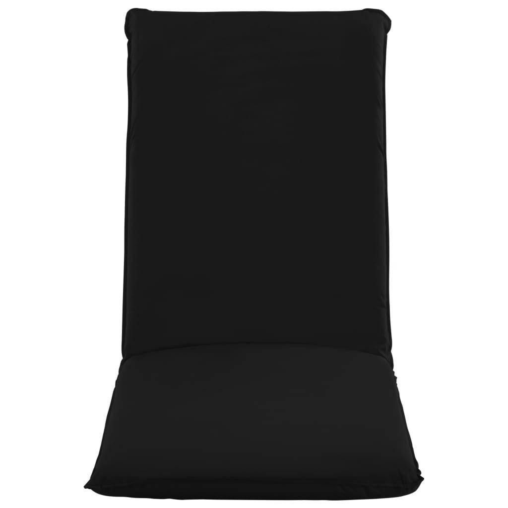 Helloshop26 - Transat chaise longue bain de soleil lit de jardin terrasse meuble d'extérieur pliable tissu oxford noir - Image 3