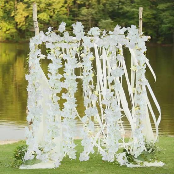Décoration Florale Cerisier Artificiel Blanc - Vigne pour Cacher Tuyaux et Mur - Ambiance Orientale - Lytech - Image 4